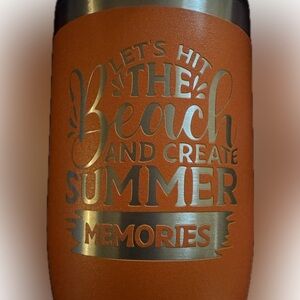 Orange 🧡 16 oz tumbler with Lid- Lets Hit The Beach And Create Summer Memories